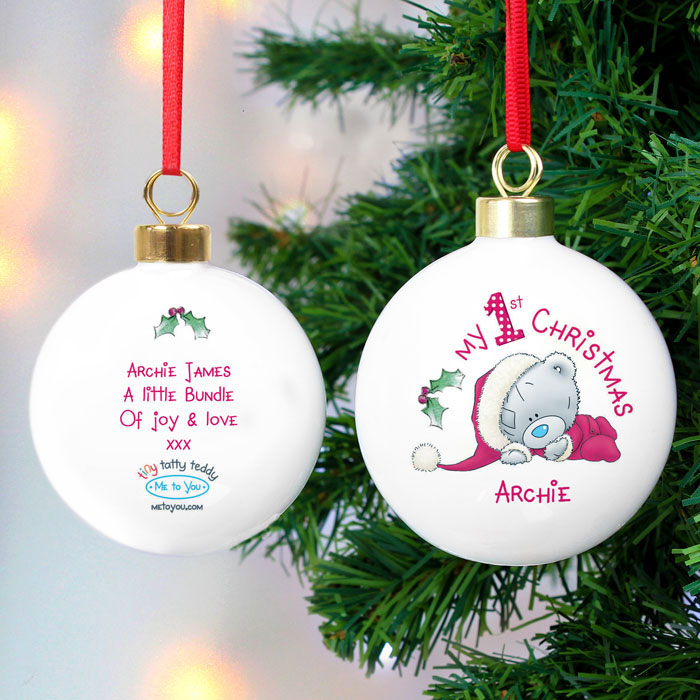 Me To You My 1st Christmas Personalised Bauble