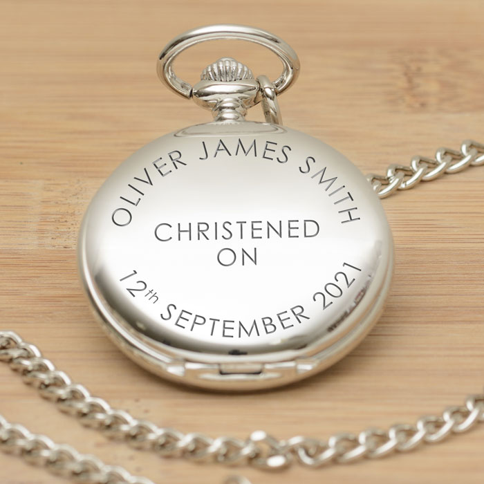 Engraved On Your Christening Stainless Steel Pocket Watch