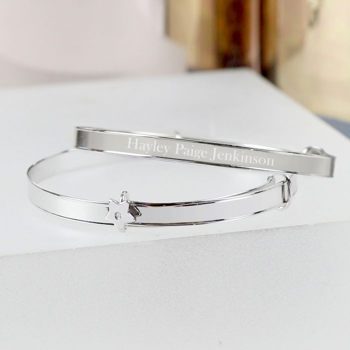 Personalised Sterling Silver Expanding Baby Bracelet