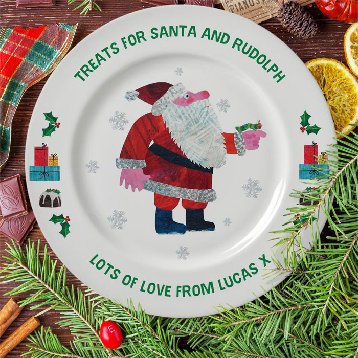 Very Hungry Caterpillar Treats For Santa Personalised Plate