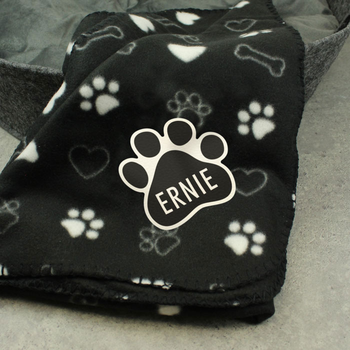 Personalised Dog Paw Print Fleece Blanket