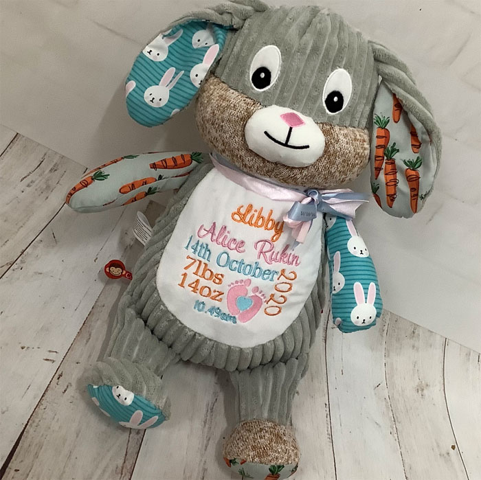 Cubbies Personalised Harlequin Bunny Carrot Edition