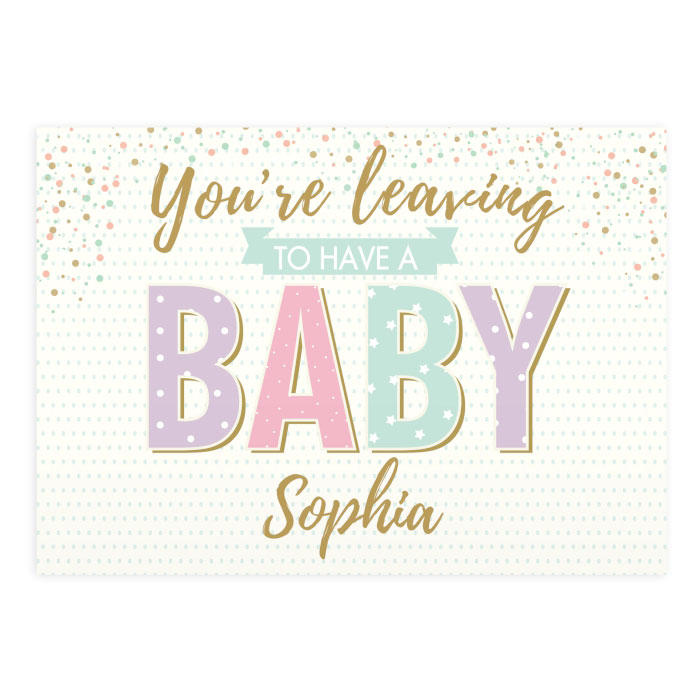 Youre Leaving To Have A Baby Personalised Card