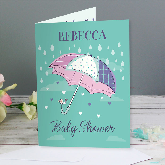Personalised Baby Shower Umbrella Card Free Delivery