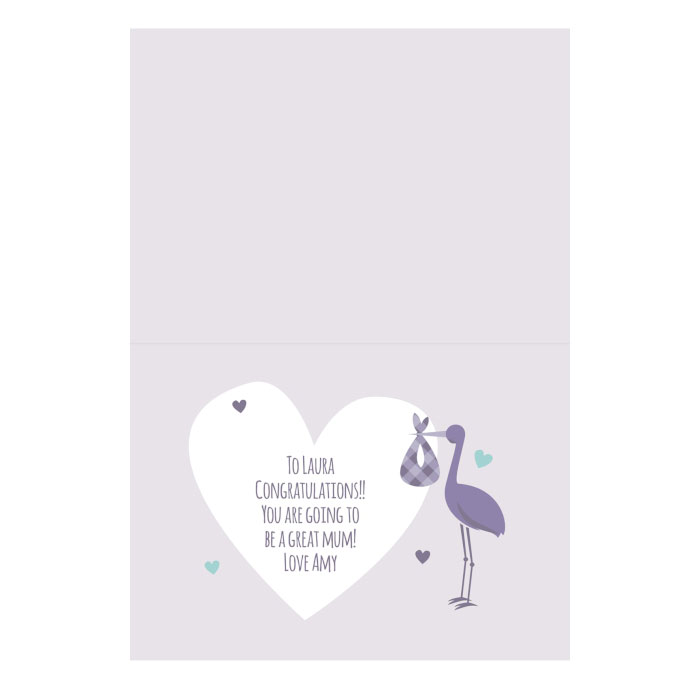 Personalised Mum to Be Stork Card Free Delivery