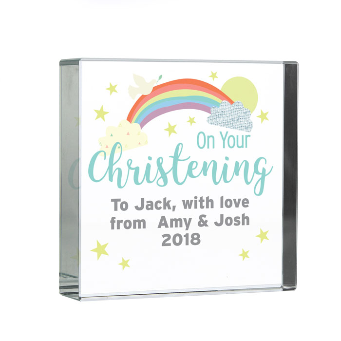 Personalised On Your Christening Large Crystal Token