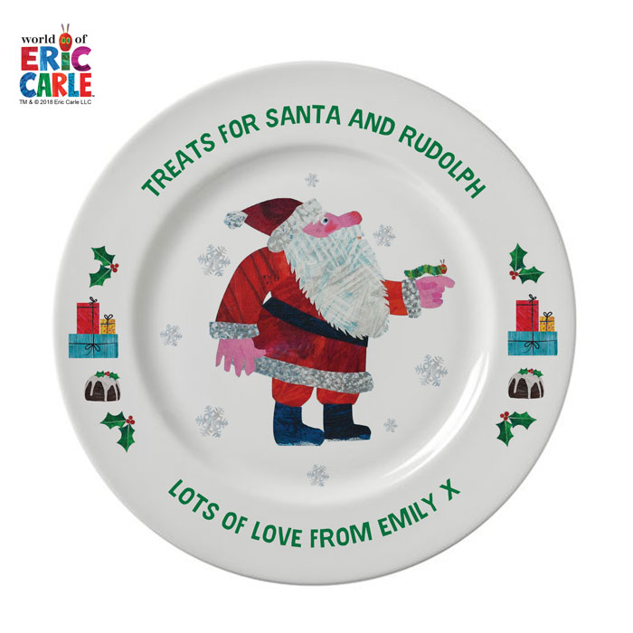 Very Hungry Caterpillar Treats For Santa Personalised Plate