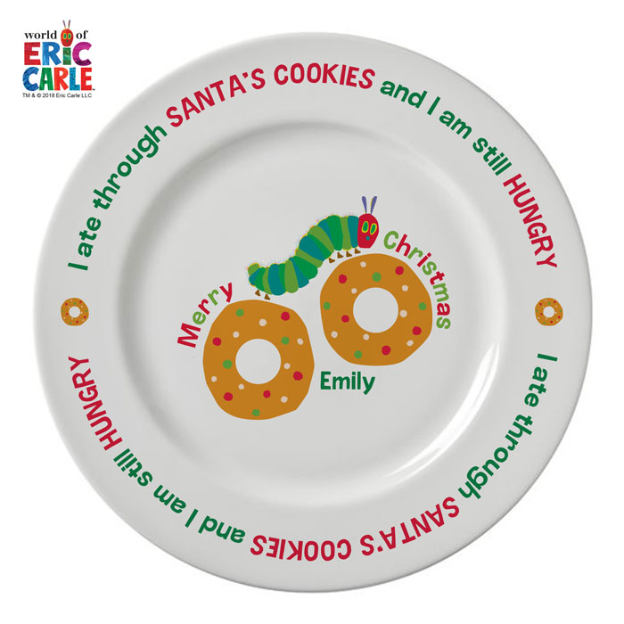 Very Hungry Caterpillar Santas Cookies Personalised Plate
