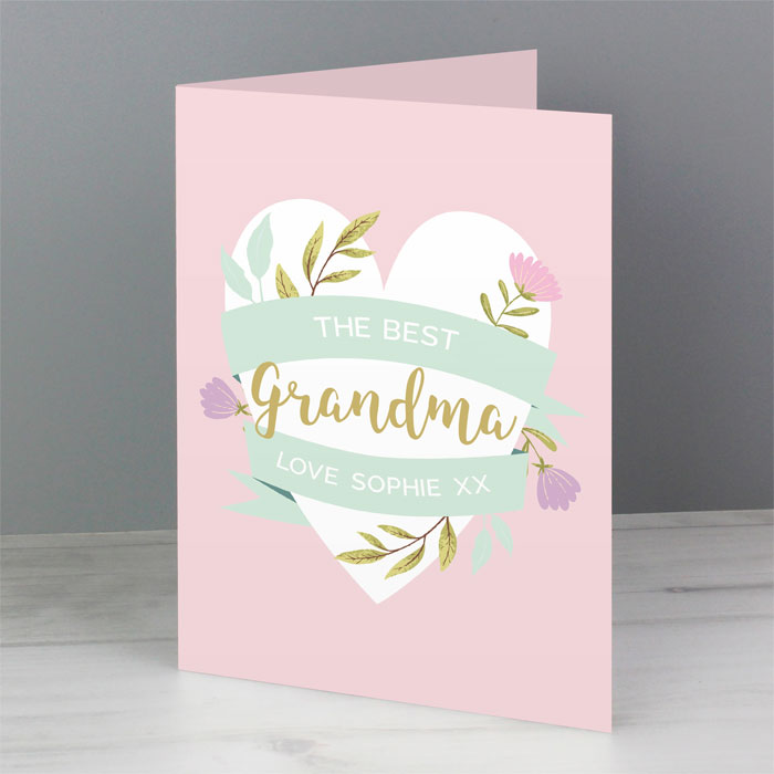 Personalised Floral Heart Card