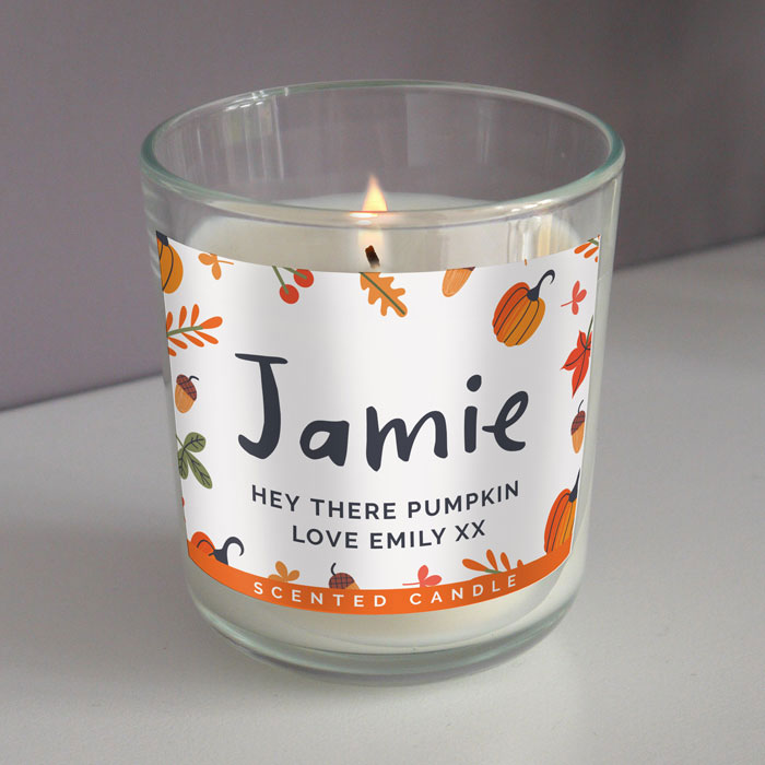 Personalised Pumpkin Halloween Scented Jar Candle