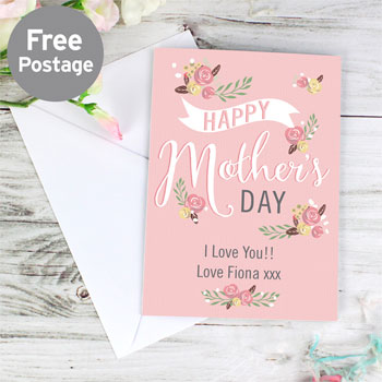 Personalised Floral Bouquet Mothers Day Card