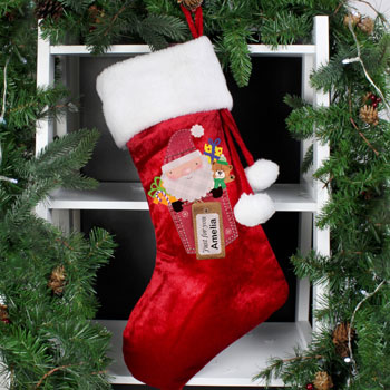 Personalised Pocket Santa Claus Luxury Children's Stocking