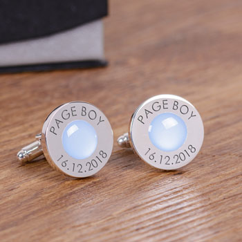 Personalised Coloured Wedding Party Cufflinks Page Boy Usher