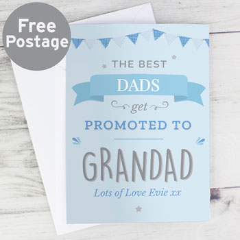 Personalised Blue Promoted To Card