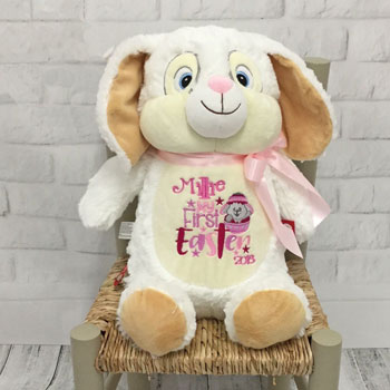 Personalised White Cubbies Easter Bunny Soft Toy