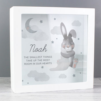 Personalised Wooden Baby Bunny Memory Keepsake Box