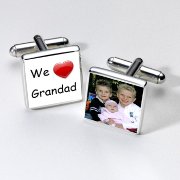 We Love Grandad Photo Cufflinks