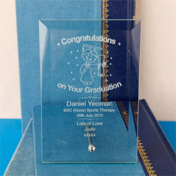Male Personalised Graduation Glass Plaque