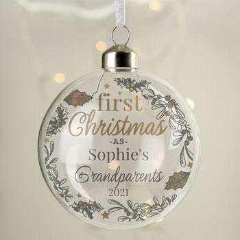 Personalised First Christmas As... Glass Tree Bauble