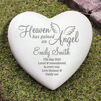 Personalised Little Angel Children's Heart Memorial Ornament