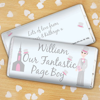 Page Boy Cards Personalised Will You Be My... Heart Charm with Ribbon 