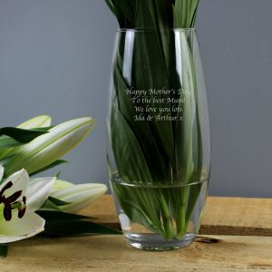 Personalised Engraved Tapered Bullet Glass Vase