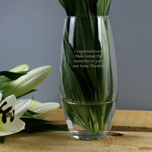 Personalised Engraved Tapered Bullet Glass Vase