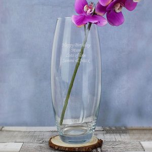 Personalised Engraved Tapered Bullet Glass Vase