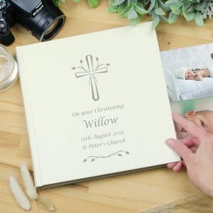 Personalised Silver Cross Photo Album with Sleeves