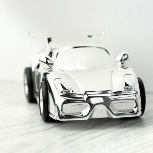 Personalised Engraved Silver Plated Racing Car Money Box