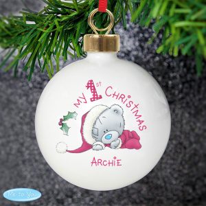 Me To You My 1st Christmas Personalised Tree Bauble