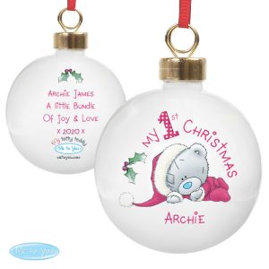 Me To You My 1st Christmas Personalised Tree Bauble