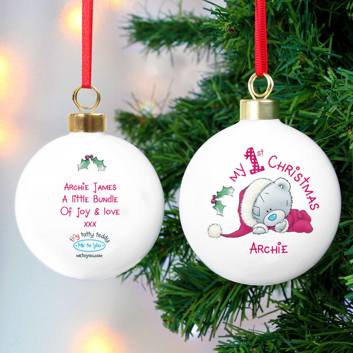 Me To You My 1st Christmas Personalised Tree Bauble