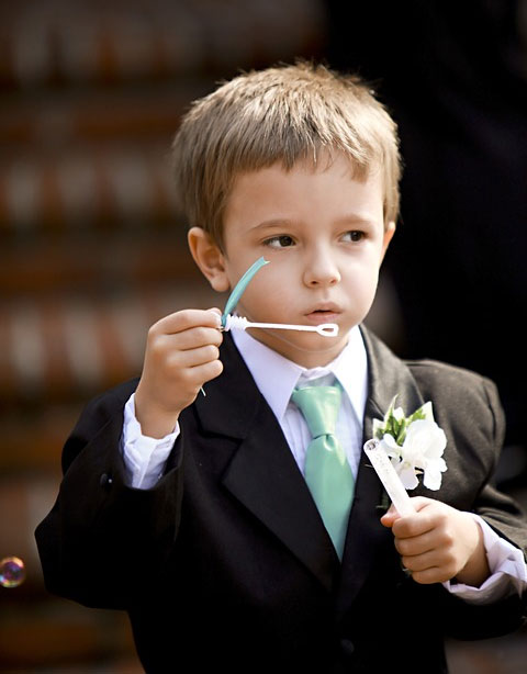 Page Boy Blowing Bubbles