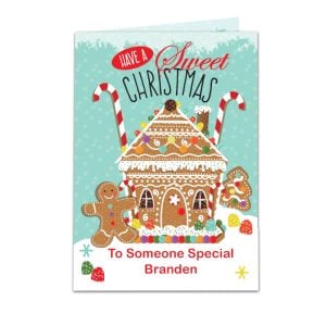 Personalised Gingerbread House Christmas Card