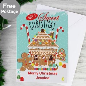 Personalised Gingerbread House Christmas Card