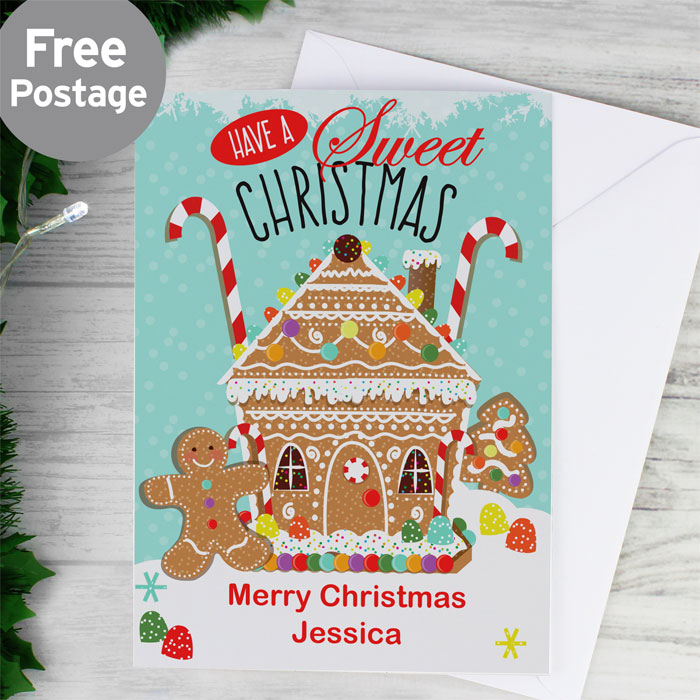 Personalised Gingerbread House Christmas Card