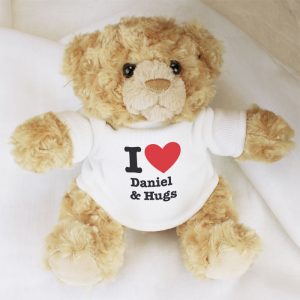 Teddy Bear With Personalised I Heart T Shirt