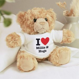 Teddy Bear With Personalised I Heart T Shirt