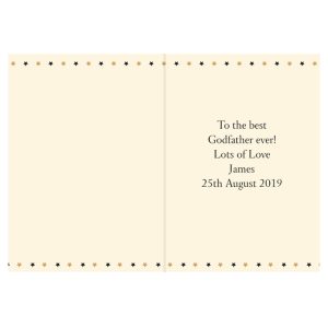 Personalised Gold Best Godfather Ever Greetings Card