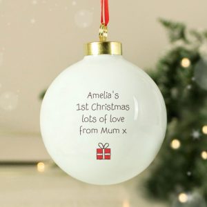 Personalised My 1st Christmas 2026 Teddy Bear Bauble