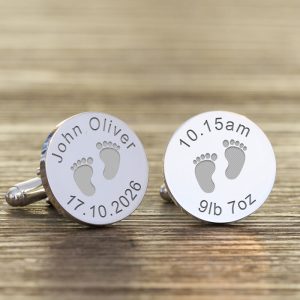 Engraved New Daddy Cufflinks Any Text