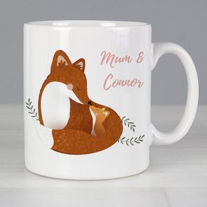 Personalised Mummy and Me Fox China Mug New Mum Gift