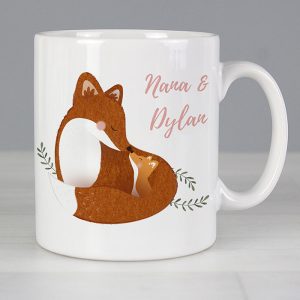 Personalised Mummy and Me Fox China Mug New Mum Gift