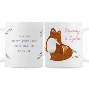 Personalised Mummy and Me Fox China Mug New Mum Gift