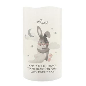 Personalised Baby Bunny LED Candle Night Light