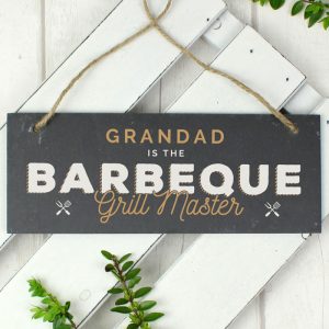 Men's Personalised Barbeque Grill Master Printed Slate Sign