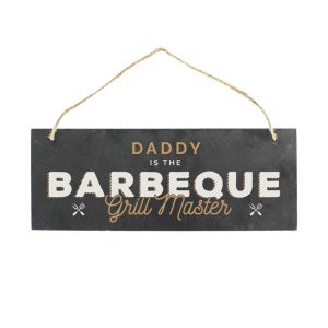 Men's Personalised Barbeque Grill Master Printed Slate Sign