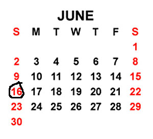 June 16 th Father's Day 2019