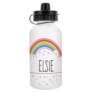 Girls Personalised Rainbow Drinks Bottle Water Bottle